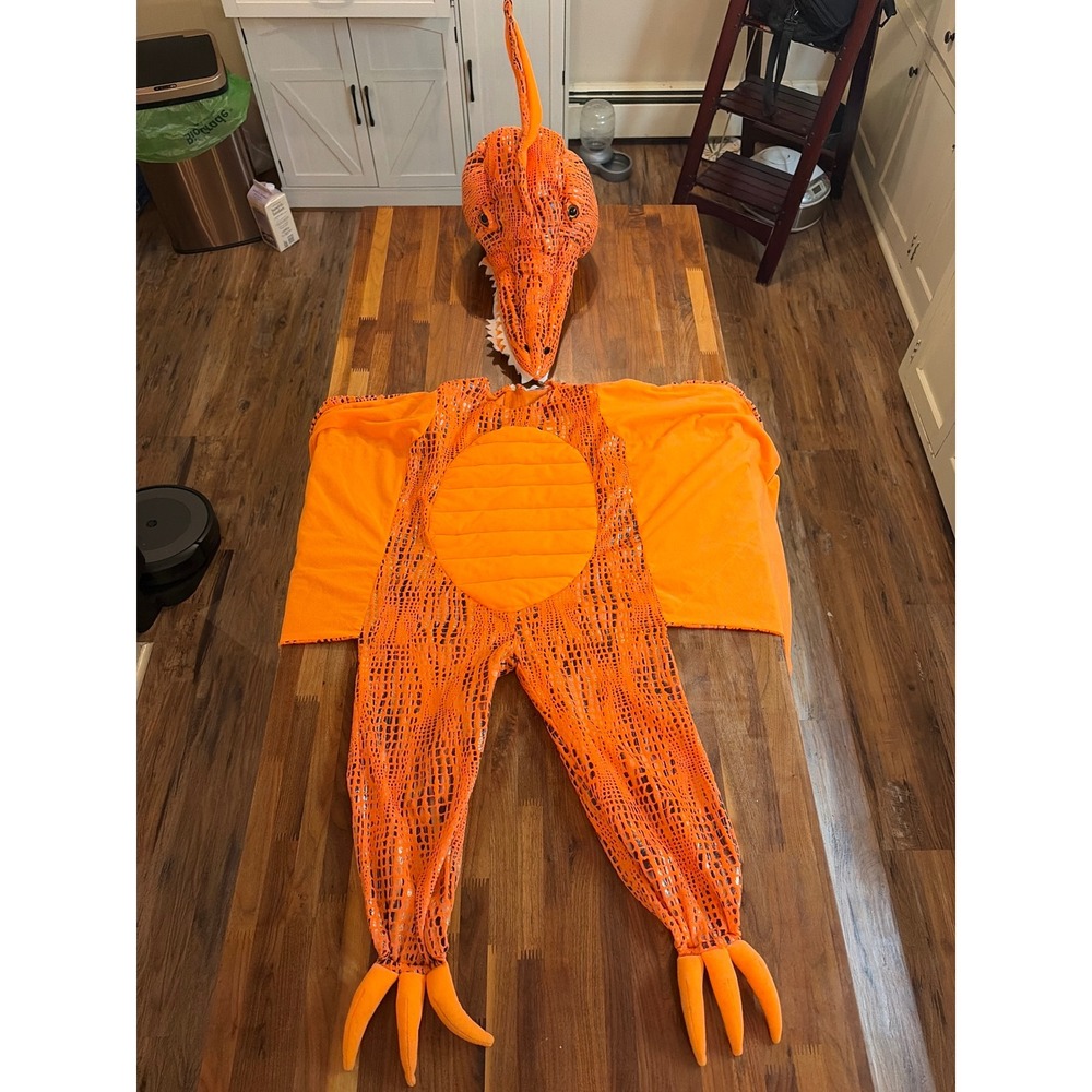 Pottery Barn Kids Orange Pterodactyl Dinosaur Halloween Costume 2-Piece Set